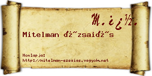 Mitelman Ézsaiás névjegykártya